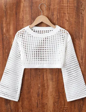 Sudadera con capucha de cuello redondo de color liso simple con diseño calado para niña preadolescente, otoño 12Y - Shein - FashionsVida