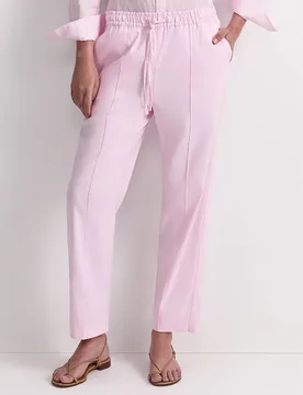 Linen Blend Relaxed Tapered Trousers Blush female - Sportscraft - FashionsVida