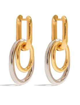 Apexelle Classic Jewelry Stainless Steel Earrings Two Tone Ring Hollow U Shaped Earrings For Women Fine Jewelry - Aliexpress - FashionsVida