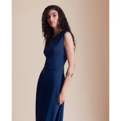 Vestido midi frunces laterales