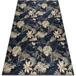 Teppiche Andre 1311 Waschteppich Monstera-Blätter Anti-Rut 80x150 Cm 80x150 Cm