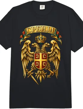 Serbian Coat of Arms - Srbija Flag Comfort Colors Adult Heavyweight T-Shirt Short Sleeve Casual 100% Cotton Shift - Aliexpress - FashionsVida