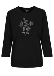 Rdh.-Shirt, 3/4 Arm, Steinchen female