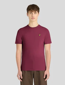 Men's Everyday Cotton Crew Neck T-Shirt Rich Burgundy - Lyle & Scott - FashionsVida