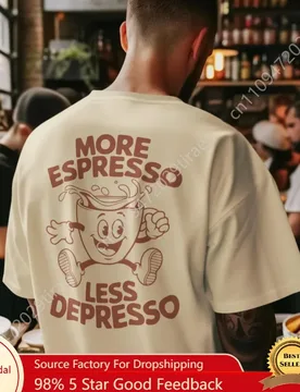 Interesting Quotes From Coffee Enthusiast Shirts, Men's and Women's Summer Pure Cotton Short Sleeves, Fashionable Loose T-shirts - Aliexpress - FashionsVida
