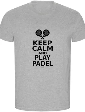 Keep Calm And Play Padel Eco Short Sleeve T-shirt Heather Grey M - Kruskis - FashionsVida