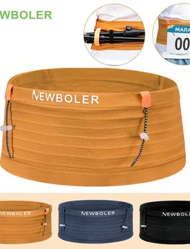 NEWBOLER Bolsa de cintura elástica deportiva para correr, cinturón para número de carrera, bolsa de cintura para triatlón, maratón, ciclismo, mon - Shein - FashionsVida