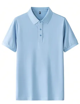 Camiseta de hombre, camisa polo de negocios ligera, camisa polo de estilo de negocios casual y transpirable de manga corta - Shein - FashionsVida
