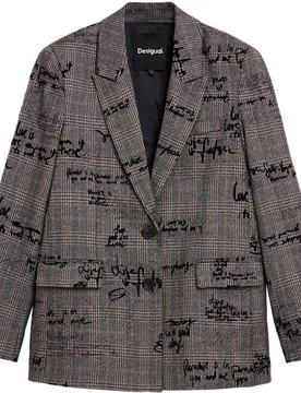 Abrigo de mujer cuadros texturizado - Desigual - FashionsVida