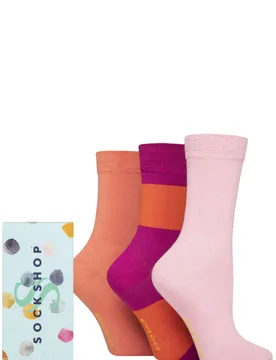 Women's 3 Pair Bamboo Bright Gift Boxed Socks Sex On The Beach 4-8 Ladies - Multi Coloured - Size: Small - SockShop - FashionsVida