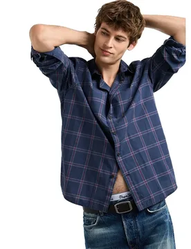 Chemise à Manches Longues Reims Dulwich Blue L - Pepe jeans - FashionsVida