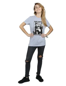 Women's Every Fairy Tale Needs A Villain Boyfriend T-Shirt in Grey Size: XL - Grey - Size: XL - Disney - FashionsVida