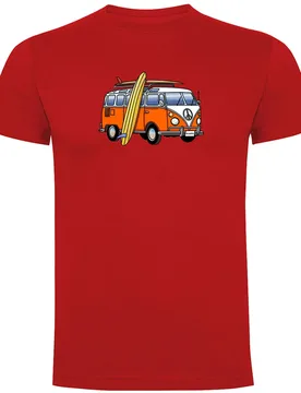 T-shirt à Manches Courtes Hippie Van Surf Red S - Kruskis - FashionsVida