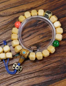 Natural Yak Jadeified Material Cube Bead Patina Bone String Tibetan Style DIY Turquoise Antler Handheld Bracelet - Aliexpress - FashionsVida