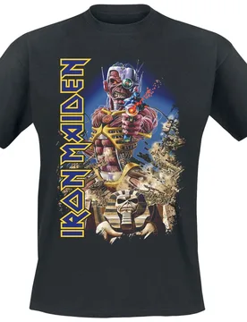 T-Shirt - Somewhere - S bis 4XL - für Männer - Größe M - schwarz - Lizenziertes Merchandise! - Männer - male - Iron Maiden - FashionsVida