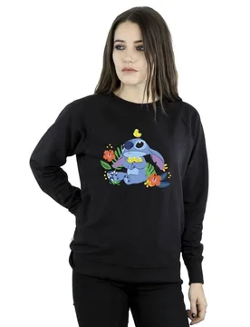 Women's Lilo & Stitch Birds Sweatshirt in Black Size: Small - Black - Size: S - Disney - FashionsVida