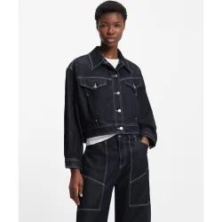 Cazadora denim manga larga