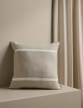 Pure Cotton Double Stripe Cushion Taupe Mix - M&S X Kelly Hoppen - FashionsVida