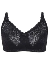 Women's Hi-Shine Non-Padded Non-Wired Full Cup Bra in Black Size: 38D - Black - Size: 38D
