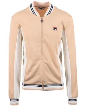 Mens Settanta Track Jacket Beige/gardenia/ Navy Cotton - Size 3xl - Fila - FashionsVida