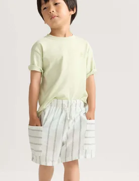 Linen Blend Cargo Shorts (2-8 Yrs) Ecru Mix male - M&S - FashionsVida