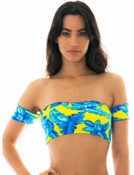 Top de bikini bandeau estampado - Río de Sol - FashionsVida
