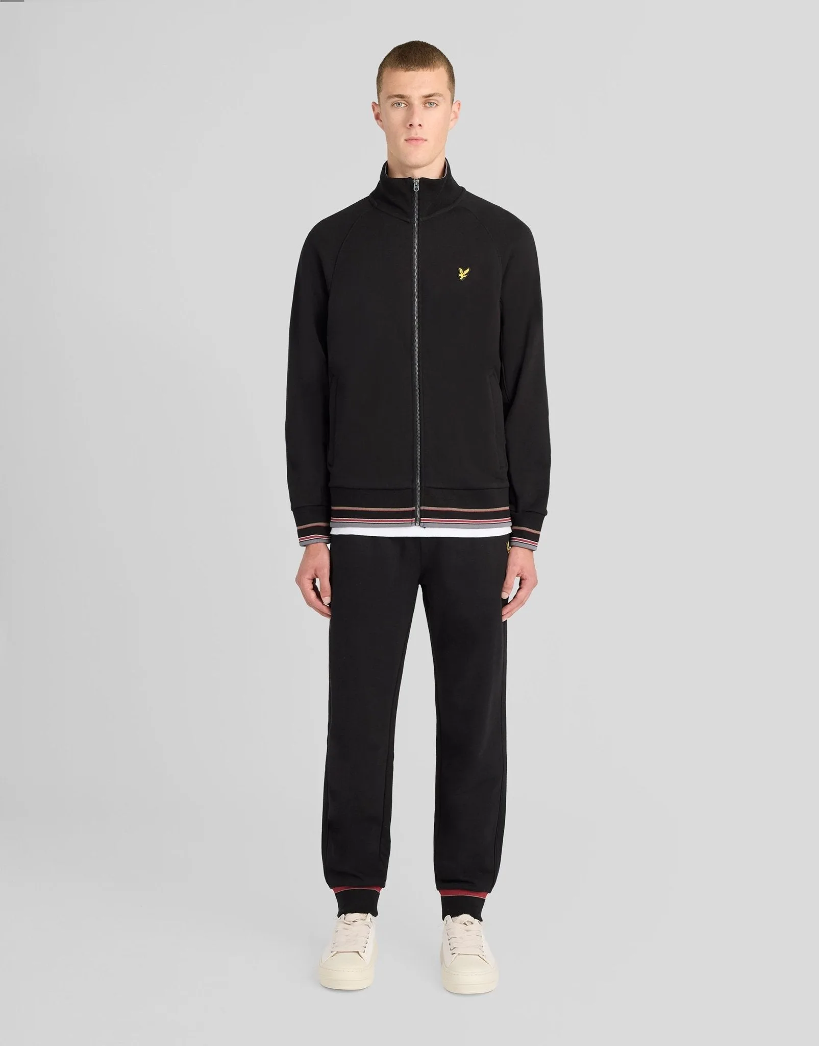 Men's Cotton Tipped Track Pants Jet Black - Lyle & Scott - FashionsVida