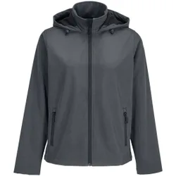 Womens/ladies Race Hooded Soft Shell Jacket (Charcoal) - Size Small