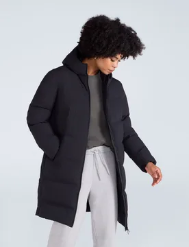 Cosi Cloud Womens Mid Length Down Coat - Black - Black - Size: 10 - Animal - FashionsVida