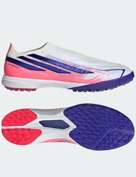 Scarpe da calcio F50 Hyperfast Pro Laceless Turf 41 1/3 Cloud White / Solar Purple / Solar Turbo - Adidas - FashionsVida