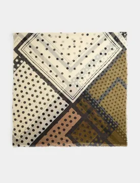 Polka Dot Lightweight Scarf with Wool Black Mix female - M&S - FashionsVida