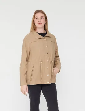 Chaqueta de tencel con cintura ajustable - October - FashionsVida