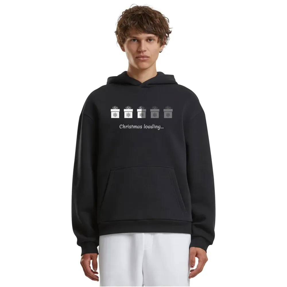 Felpa Con Cappuccio Christmas Gifts Loading Fluffy Black 4XL - Merchcode - FashionsVida