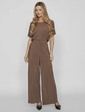 Pantalón largo de mujer plisado - Vila - FashionsVida