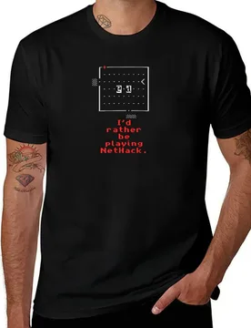 I'd rather be playing NetHack T-Shirt Plus Size Lightweight Top - Aliexpress - FashionsVida