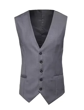 Summer Men'S Washed Cotton Tank Tops Men'S Suit Vest V Neck Silm Fit Solid Formal Suit Waist Coat Lightweight For Pocket T Shirt - Aliexpress - FashionsVida