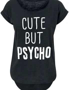 T-Shirt - XS bis 5XL - für Damen - Größe XS - schwarz - Frauen - female - Cute But Psycho - FashionsVida
