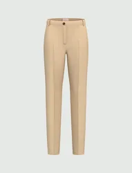 Pantalone misto lino donna beige