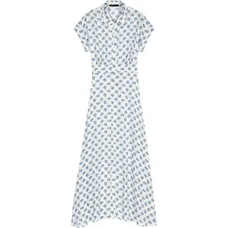 Vestido largo de jacquard estampado floral