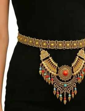 New Bohemian style colored gemstone waist chain set from Europe and America, with a retro ethnic look and tassel waist chain - Aliexpress - FashionsVida