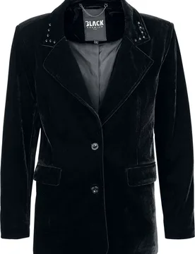 Blazer - Essentail Samtblazer, Loose Fit - M bis XL - für Damen - Größe M - schwarz - Frauen - female - Black Premium by EMP - FashionsVida