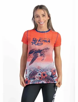 Kona Kahalu´u Beach Short Sleeve T-shirt Salmon M Women - OTSO - FashionsVida