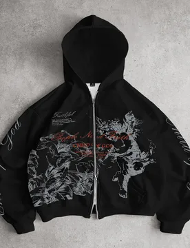 Sudadera con capucha blanca estilo streetwear INS para hombre, diseño vintage de graffiti con elemento floral de ángel, para exterior, festival de m - Shein - FashionsVida
