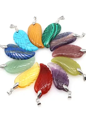 Charm Angel Wings Pendant Natural Stone Amethyst Fluorite Healing Crystal Personalized Women Jewelry Accessories Gift For Lovers - Aliexpress - FashionsVida