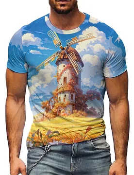 Camping Party-ready, Men's 3D Printed Short-sleeved T-shirts, Lightweight - Aliexpress - FashionsVida
