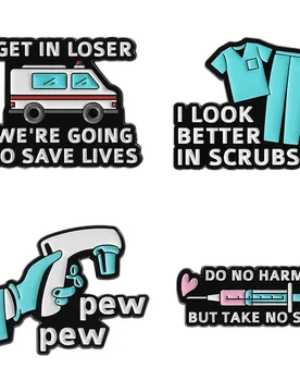 I Look Better In Scrubs Enamel Pins Ambulance Medical Syringe Brooch Backpack Lapel Badge Funny Jewelry Gift for Doctors Nurses - Aliexpress - FashionsVida