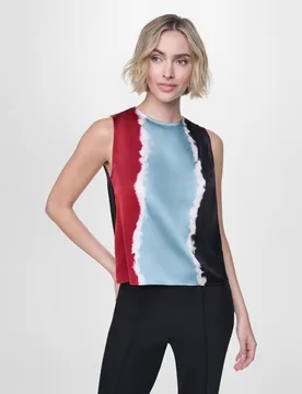 Blusa de mujer sin mangas con cuello redondo - DKNY - FashionsVida