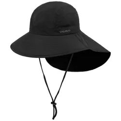 Sun Hat with Neck Protection by - black - Herren - Size: L/XL (58-61 cm)