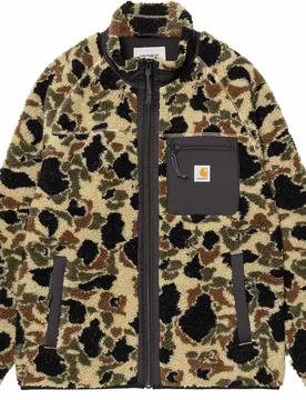 Polaire chaude et confortable - Prentis Liner Camo Duck Jacquard, Green Black - Taille S - Kaki - Carhartt WIP - FashionsVida
