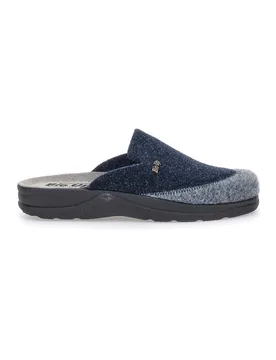 Pantofole blue grigie in vera pelle BIO UP 653 45 - MR CHEF - FashionsVida
